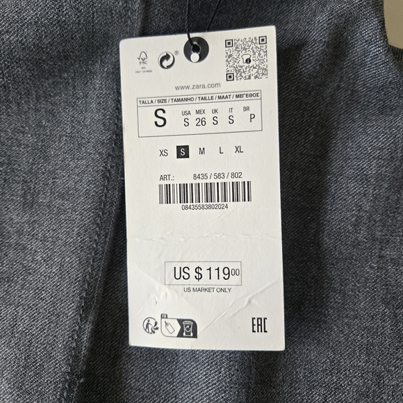 ZARA ZW COLLECTION Seamed Fitted Stretch Mock Neck Long Dress - Picture 8 of 16